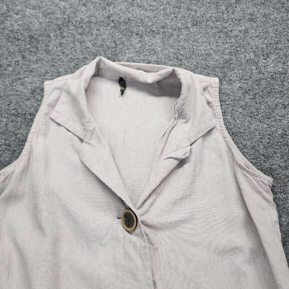 For Cynthia Linen Blend Lagenlook Sleeveless A-Line Art to Wear Dress Pockets S? - Picture 6 of 15